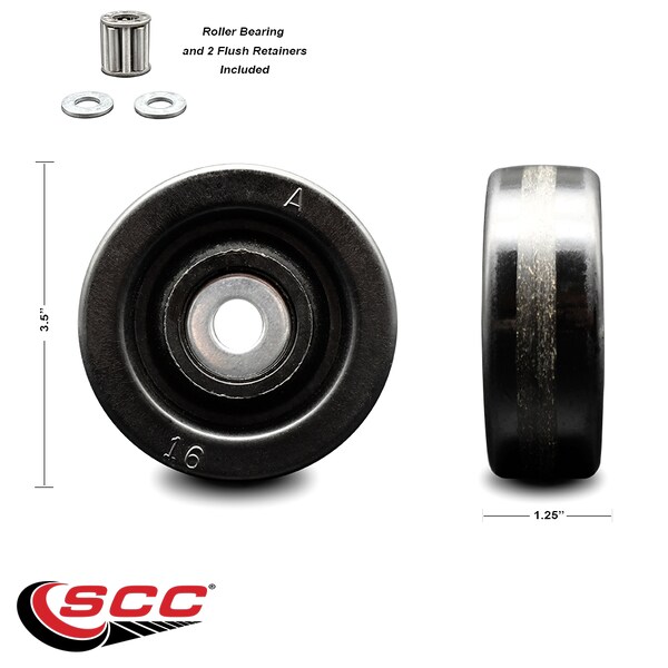 SCC - 3.5 Phenolic Wheel Only W/Roller Bearing - 1/2 Bore - 500 Lbs Capacity